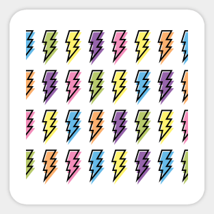 80s rainbow lightning Sticker